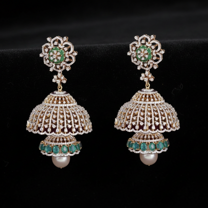 Polki Studs Polki Earrings Cocktail Earrings Diamond Studs Diamond Earrings Simple Studs Pearl Studs 925 Silver Earrings Silver Jewelry - SHABURIS