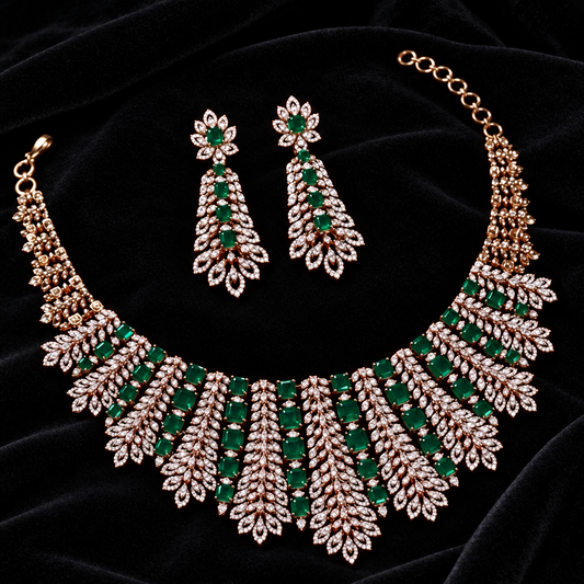 Cocktail Necklace diamond necklace silver necklace 925 silver with 22k gold plated - SHABURIS