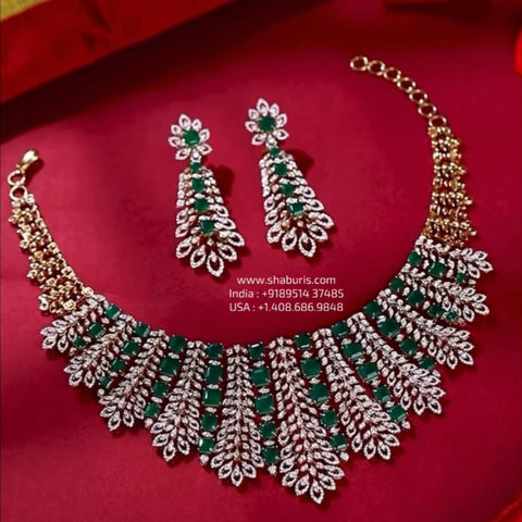 Cocktail Necklace diamond necklace silver necklace 925 silver with 22k gold plated - SHABURIS