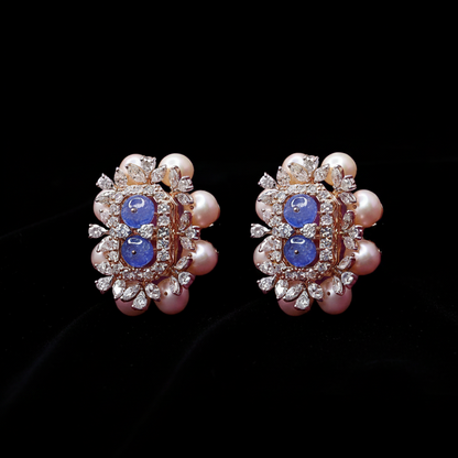 Polki Studs Polki Earrings Cocktail Earrings Diamond Studs Diamond Earrings Simple Studs Pearl Studs 925 Silver Earrings Silver Jewelry - SHABURIS