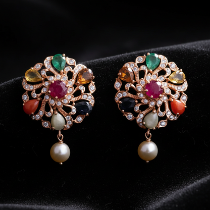 Polki Studs Polki Earrings Cocktail Earrings Diamond Studs Diamond Earrings Simple Studs Pearl Studs 925 Silver Earrings Silver Jewelry - SHABURIS
