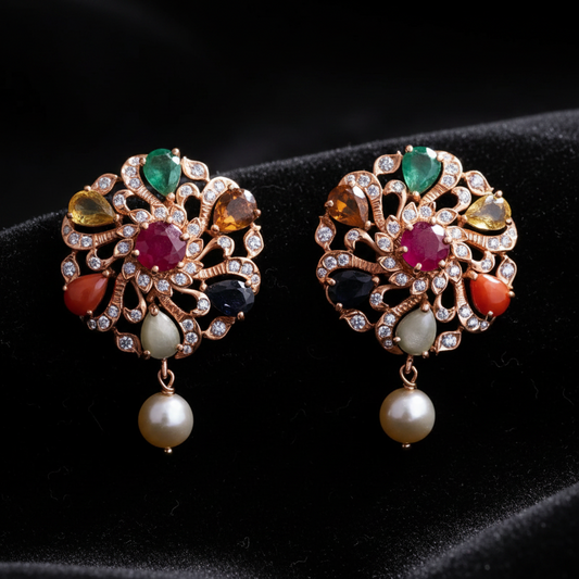 Polki Studs Polki Earrings Cocktail Earrings Diamond Studs Diamond Earrings Simple Studs Pearl Studs 925 Silver Earrings Silver Jewelry - SHABURIS