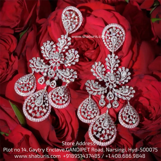 Cocktail Earrings 925 silver with 22k gold plated - SHABURIS
