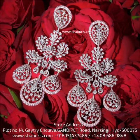 Cocktail Earrings 925 silver with 22k gold plated - SHABURIS