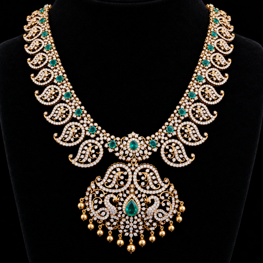 Mango Mala necklace silver necklace 925 silver with 22k gold plated - SHABURIS