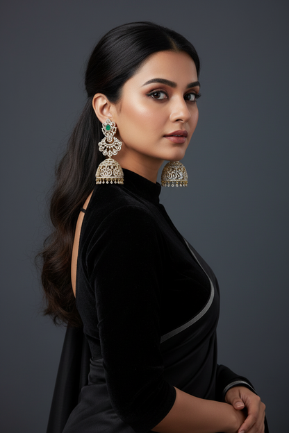 Polki Studs Polki Earrings Cocktail Earrings Diamond Studs Diamond Earrings Simple Studs Pearl Studs 925 Silver Earrings Silver Jewelry - SHABURIS