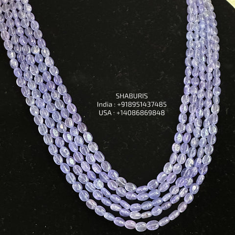 Tanzanite beads beaded mala pure gems gold jewelry designs indian pure silver jewelry bead necklace statement jewelry SHABURIS