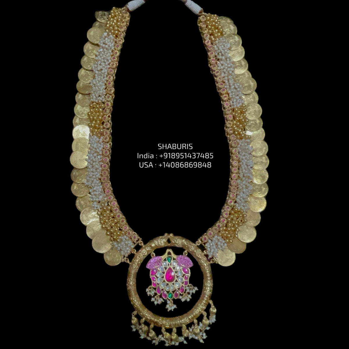 925 Silver Jewelry Kasu Mala Kasu Haram Kasu Necklace Guttapusalu Clus ...