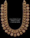 Kasu mala bottu mala necklace wedding jewelry silver necklace 925 silver with 22k gold plated - SHABURIS