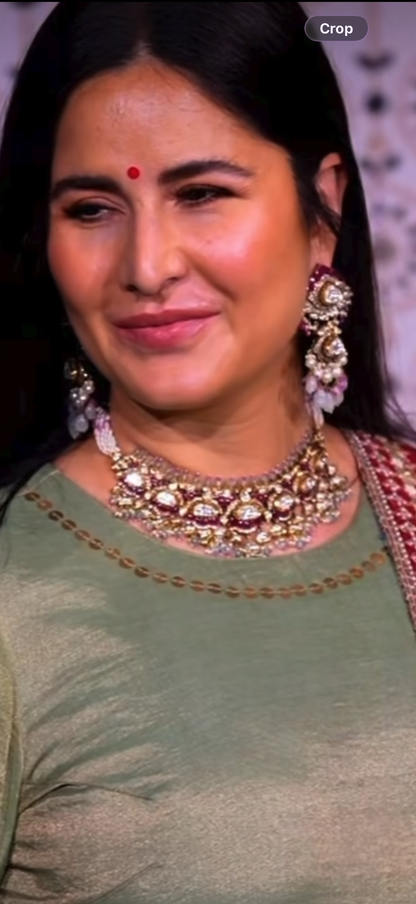 Katrina kaif polki necklace 925 silver jewelry - SHABURIS