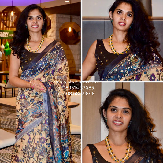 Yellow Saphire Necklace south sea pearl bead necklace statement jewelry SHABURIS