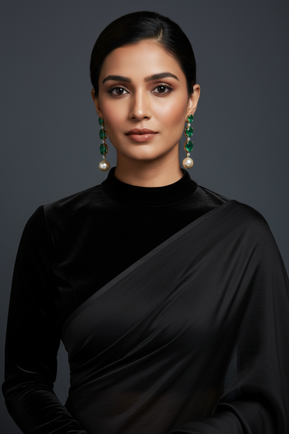 Diamond hangings danglers Polki Earrings Cocktail Earrings Diamond Studs Diamond Earrings Simple Studs Pearl Studs 925 Silver Earrings Silver Jewelry - SHABURIS