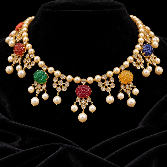 Diamond necklace silver necklace 925 silver with 22k gold plated - SHABURIS