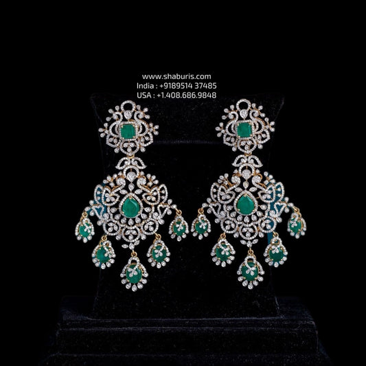 Diamond Jhumka 925 silver with 22k gold plated - SHABURIS