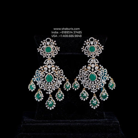 Diamond Jhumka 925 silver with 22k gold plated - SHABURIS
