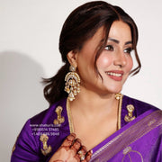 Polki jhumkas antique studs diamond studs - 925 silver Jewelry , South Indian Jewelry,bridal choker,Indian Wedding Jewelry,pure Silver indian jewelry - SHABURIS