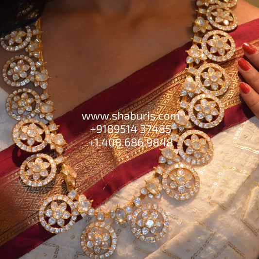 Bottumala ,kasumala,Pure Silver Jewellery Indian ,Lakshmi Necklace,Big Indian Necklace,Indian Bridal,Indian Wedding Jewelry-NIHIRA-SHABURIS