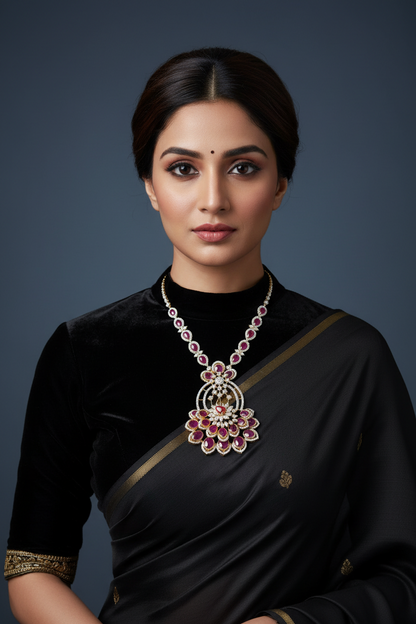 Diamond Pendant - 925 Silver Jewelry - 22ct Gold Plated - CZ Bangles - South indian diamond Bangles design