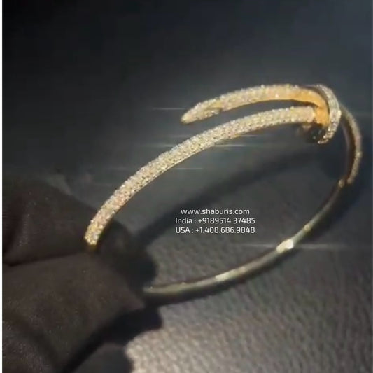 Cartier bracelet - 925 Silver Jewelry - 22ct Gold Plated - CZ Bangles - South indian diamond Bangles design