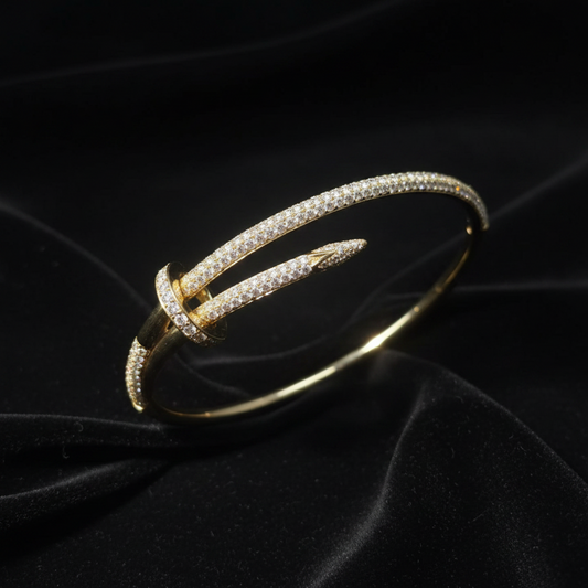 Cartier bracelet - 925 Silver Jewelry - 22ct Gold Plated - CZ Bangles - South indian diamond Bangles design