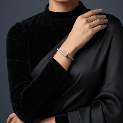 Cartier bracelet - 925 Silver Jewelry - 22ct Gold Plated - CZ Bangles - South indian diamond Bangles design