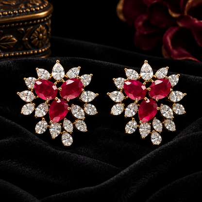 Polki Studs Polki Earrings Cocktail Earrings Diamond Studs Diamond Earrings Simple Studs Pearl Studs 925 Silver Earrings Silver Jewelry - SHABURIS