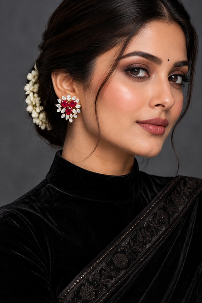 Polki Studs Polki Earrings Cocktail Earrings Diamond Studs Diamond Earrings Simple Studs Pearl Studs 925 Silver Earrings Silver Jewelry - SHABURIS