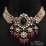 Polki necklace Pure Silver jewelry Indian diamond Necklace silver jewelry -SHABURIS