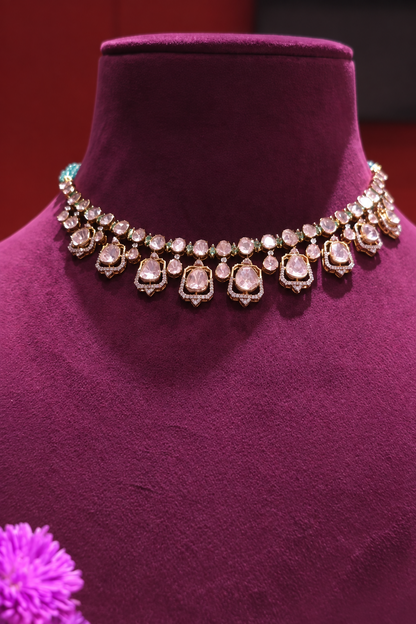 Cocktail Necklace Pearl necklace Polki Necklace Diamond Necklace Bridal necklace 925 silver jewelry Silver Necklace Cocktail Necklace - SHABURIS