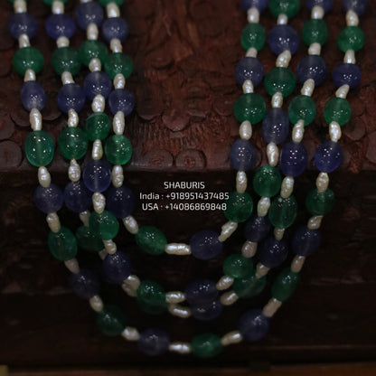 Tanzanite beads beaded mala pure gems gold jewelry designs indian pure silver jewelry bead necklace statement jewelry SHABURIS