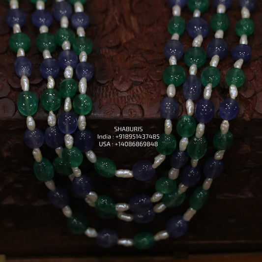 Tanzanite beads beaded mala pure gems gold jewelry designs indian pure silver jewelry bead necklace statement jewelry SHABURIS