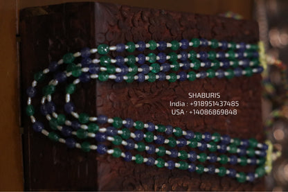 Tanzanite beads beaded mala pure gems gold jewelry designs indian pure silver jewelry bead necklace statement jewelry SHABURIS