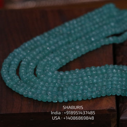 Melon Emerald beads beaded mala pure gems gold jewelry designs indian pure silver jewelry bead necklace statement jewelry SHABURIS
