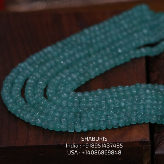 Melon Emerald beads beaded mala pure gems gold jewelry designs indian pure silver jewelry bead necklace statement jewelry SHABURIS