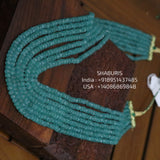 Melon Emerald beads beaded mala pure gems gold jewelry designs indian pure silver jewelry bead necklace statement jewelry SHABURIS