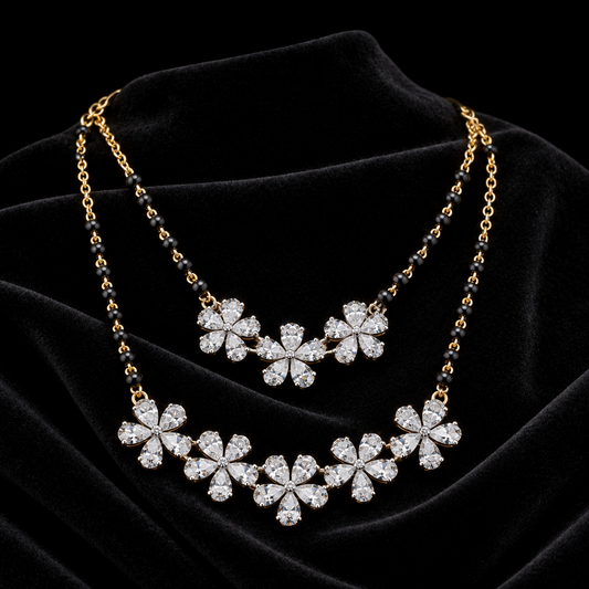 Black beads coral necklace wedding jewelry silver necklace 925 silver with 22k gold plated - SHABURIS
