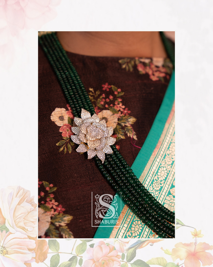 Emeralds necklace wedding jewelry silver necklace 925 silver with 22k gold plated - SHABURIS (Ready to Ship from India)