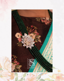 Emeralds necklace wedding jewelry silver necklace 925 silver with 22k gold plated - SHABURIS (Ready to Ship from India)