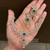 Cocktail necklace wedding jewelry silver necklace 925 silver with 22k gold plated - SHABURIS