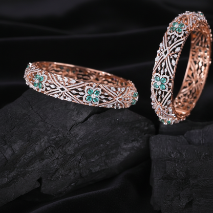 Diamond Bangle Cocktail Bangle  wedding jewelry silver necklace 925 silver with 22k gold plated - SHABURIS