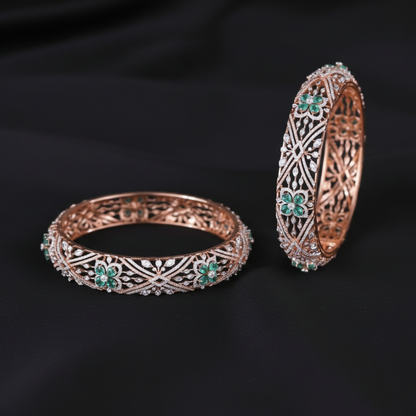 Diamond Bangle Cocktail Bangle  wedding jewelry silver necklace 925 silver with 22k gold plated - SHABURIS