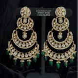 Chandbalis Polki jhumkas antique studs diamond studs - 925 silver Jewelry , South Indian Jewelry,bridal choker,Indian Wedding Jewelry,pure Silver indian jewelry - SHABURIS