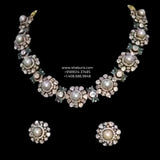 Cocktail necklace emerald necklace statement jewelry silver necklace 925 silver with 22k gold plated - SHABURIS