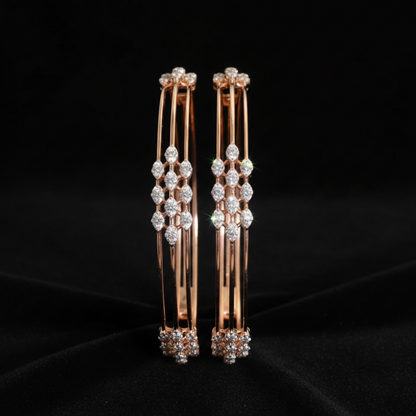 Diamond Bangles - 925 Silver Jewelry - 22ct Gold Plated - CZ Bangles - South indian diamond Bangles design