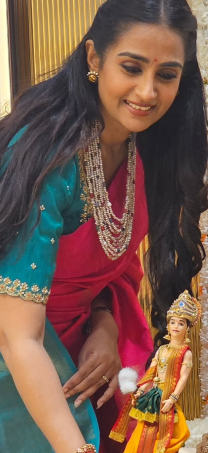 Laya Necklace wedding jewelry silver necklace 925 silver with 22k gold plated - SHABURIS