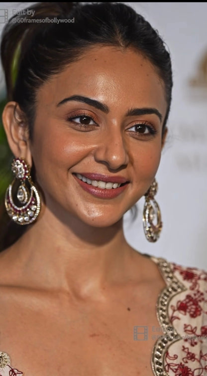 Rakul Preet chandbalis Diamond Jhumka Diamond Earrings statement studs diamond studs - 925 silver Jewelry , South Indian Jewelry,bridal choker,Indian Wedding Jewelry,pure Silver indian jewelry - SHABURIS