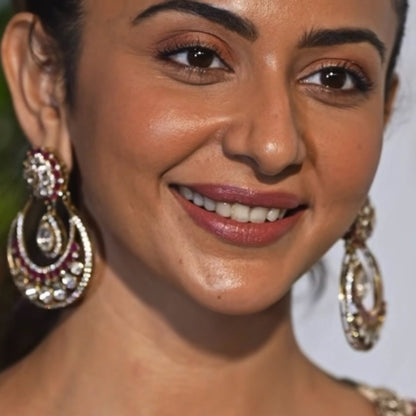 Rakul Preet chandbalis Diamond Jhumka Diamond Earrings statement studs diamond studs - 925 silver Jewelry , South Indian Jewelry,bridal choker,Indian Wedding Jewelry,pure Silver indian jewelry - SHABURIS