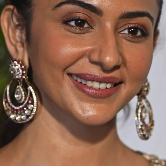 Rakul Preet chandbalis Diamond Jhumka Diamond Earrings statement studs diamond studs - 925 silver Jewelry , South Indian Jewelry,bridal choker,Indian Wedding Jewelry,pure Silver indian jewelry - SHABURIS