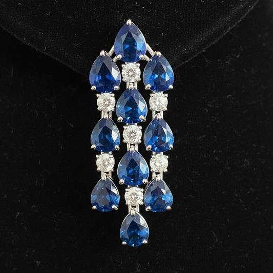 Cocktail earrings blue stone earrings tanzanite earrings Diamond Earrings statement studs diamond studs - 925 silver Jewelry , South Indian Jewelry,bridal choker,Indian Wedding Jewelry,pure Silver indian jewelry - SHABURIS