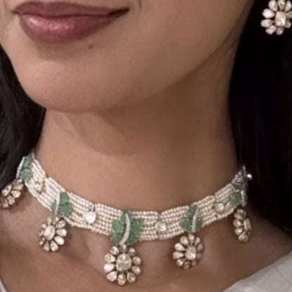 Cocktail necklace wedding jewelry silver necklace 925 silver with 22k gold plated - SHABURIS
